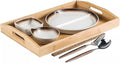 Divided Dinnerware Set 7-Piece Japanese Style with 8 Inch Compartments Plates Bowl and Dish Set Dishwasher &amp Microwave Safe Service for 1 (Color : C)