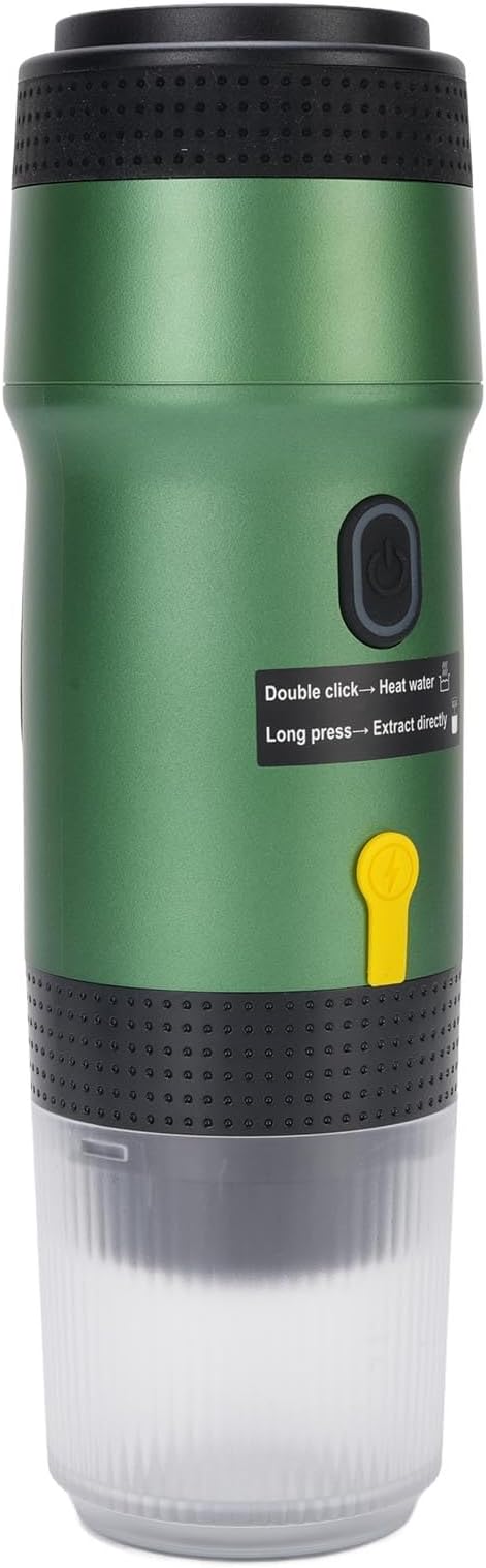 Portable Coffee Maker 304 Stainless Steel USB Travel Coffee Machine with Built in 7500mAh Battery for Camping Hiking Office Home (Green)