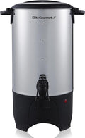 Elite Gourmet CCM040X 40 Cup Electric Hot Water Coffee Brewer Urn Removable Filter For Easy Cleanup Two Way Dispenser with Cool-Touch Handles Stainless Steel