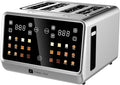 MAGNAVOX HOME Culinary Chef 4 Slice Smart Toaster Touchscreen Wide Slots- Bread English Muffins Croissants and Bagels 5 Adjustable Toast Settings Cancel/Defrost 6 Bread Types &amp Shade Sett