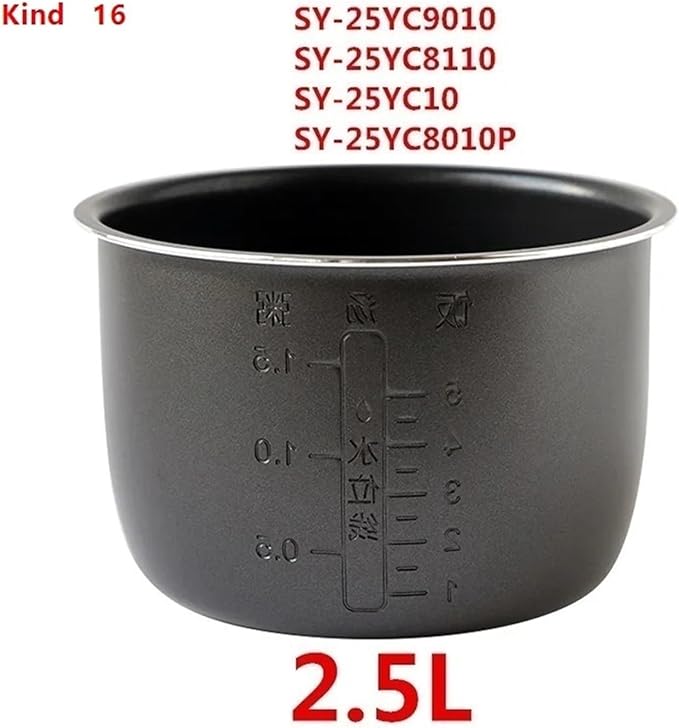 Electric Rice Cooker Inner Pot Compatible for SUPOR Electric Pressure Cooker Inner Pot 2.5L/3L/4L/5L/6L Non Stick Pot Inner Pot (Multiple Kind 16(2.5L))