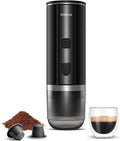 Portable Espresso Maker 20 Bar Electric Espresso Machine for Travel Camping Rechargeable USB-C Mini Coffee Maker for NS Capsule Pods and Ground Coffee Matte Black