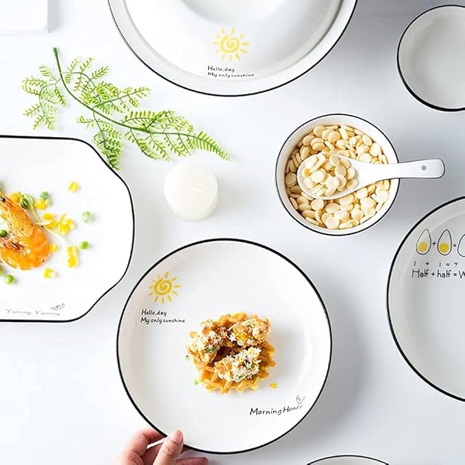 Dinnerware Set Dinner Party Tableware Service Set 36PCS Ceramic Dinnerware Set Bone China Tableware Dishes Plates Ceramic Combination Dinner Service Set Porcelaine Servic