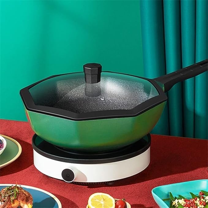 Cookware Octagonal Cookware Set Non-Stick Wok Pan Pan Pan Cooker Casserole Kitchen Hot Pot Pot Set