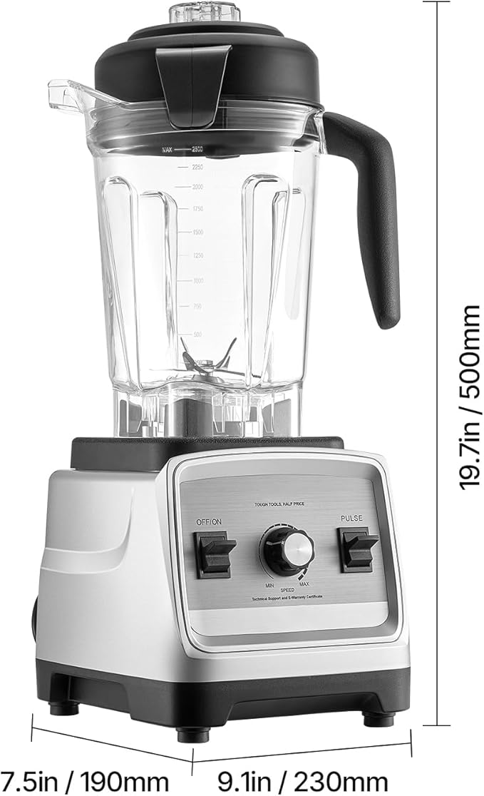 Happybuy Professional 1400W Blender for Smoothies 85 oz Capacity Multi-Functional Kitchen Blender with 2 Travel Cups Ideal for Smoothies Milkshakes and Juices