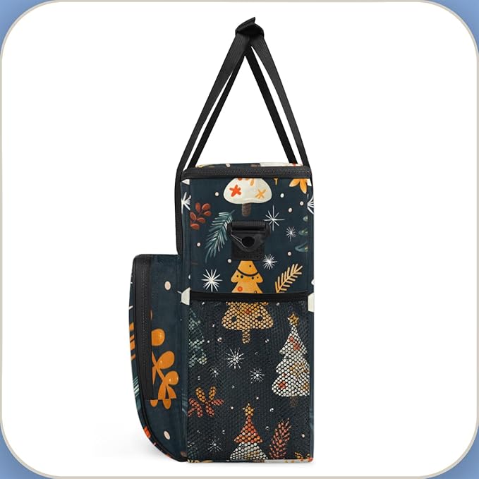 Christmas Xmas Tree Coffee Maker Carrying Bag Portable Travel Storage Tote Bag Compatible with K-Mini or K-Mini Plus Single Serve Coffee Brewer Carrying Case with Multiple Pockets &amp Shoulder Str