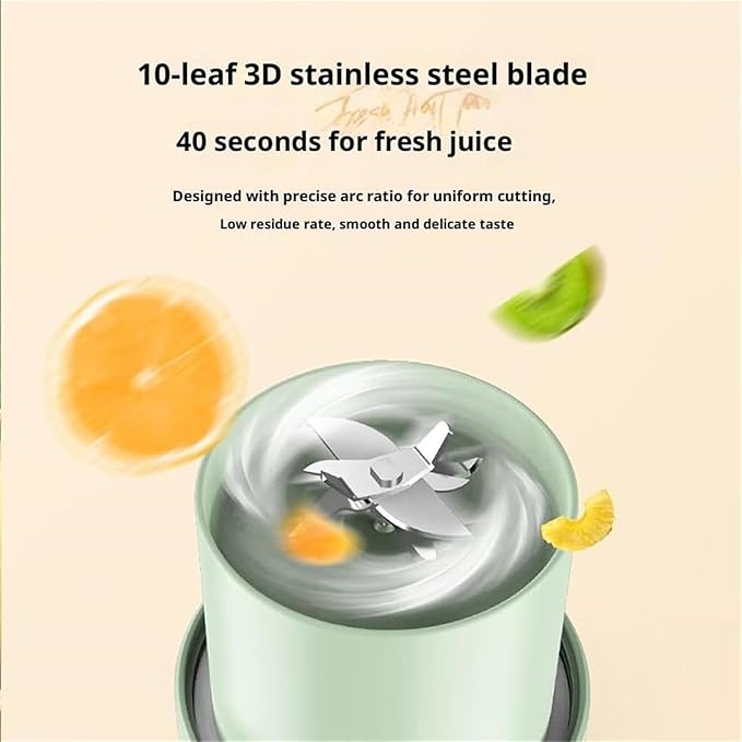 Mini handheld blender direct squeeze juicing no strainer required with double lids and a single cup blending cup is dishwasher safe(Blue)