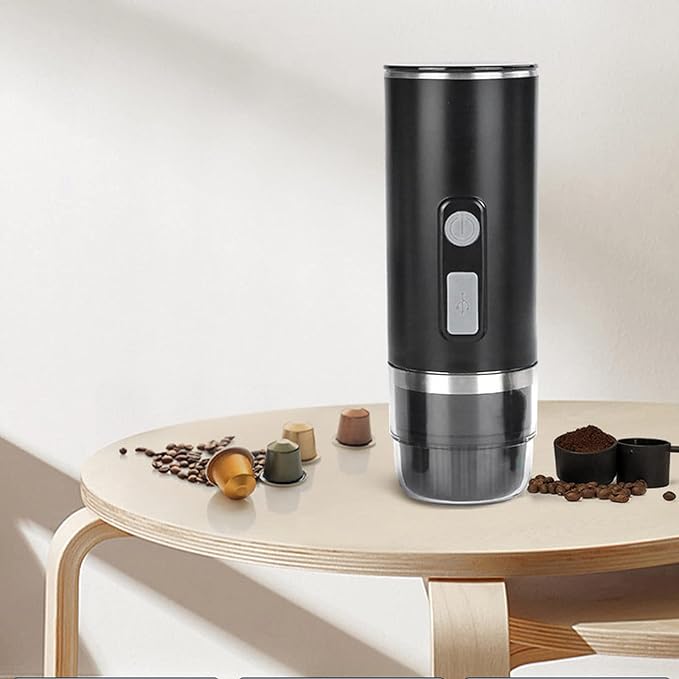 TREETDOBV Portable Coffee Maker Rechargeable 2 in 1 Small Portable Travel Espresso Machine Fully Automatic Maker 12V Fast Brewing Electric Coffee Machine for Camping Office Hiking RV