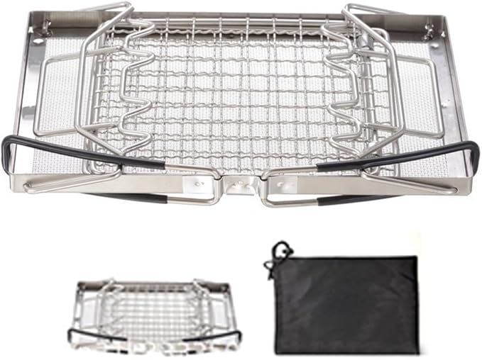 Folding Stainless Steel Camp Stove Toaster Camping Stove Toaster Portable Bread Toaster Rack for Backpacking Outdoor Picnic Easy Setup for Toasting 2 Pieces