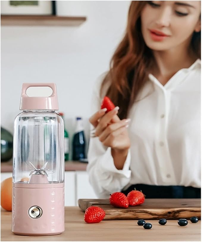 Portable Ice Breaking Electric Juice Cup Small Juice Cup Household Juicer Portable Juice Blender (White JP_7.4V)