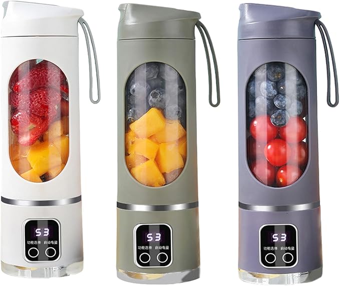 Portable Household USB Powered Juicing Machine Digital Display Electric Juicer Cup Powerful Motor Large Capacity Blender Mixer