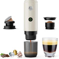 Portable Espresso Machine Travel Coffee Maker for Camping Car Coffee Maker Self-Heating with USB-C 2 in 1 With Ground Coffee &amp NS Capsule for RV Hiking OfficeChristmas Gifts for Men(White)