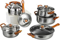 Cookware Kitchen Ware Export Wood Grain Detachable Handle Stainless Steel 12 Piece Set Non Stick Pot Set