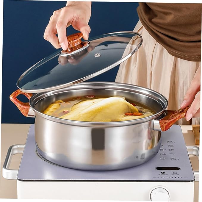 Alipis 12-Piece Stainless Steel Cookware Set Including Frying Pan Saucepan Stockpot and Kettle Heavy-Duty Kitchen Cooking Pots for Noodles Soups