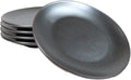 Ebros Gift Iron Black Clay Underglaze Technique Tetsu Kesho Porcelain Dinnerware Kitchen Set Asian Japanese Restaurant Supply (Pack Of 5 Round Appetizer Salad Plates 6 D)