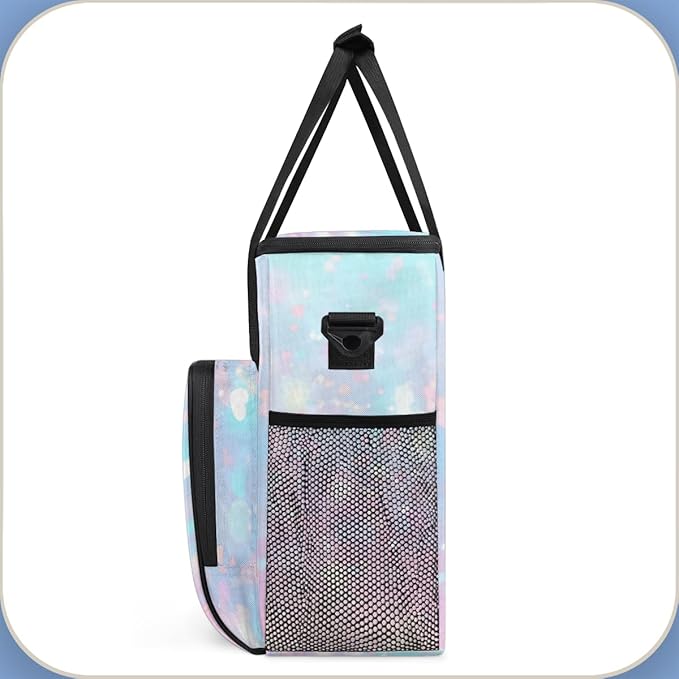 Glitter Coffee Maker Carrying Bag Pink Sequin Portable Travel Storage Tote Bag Compatible with K-Mini or K-Mini Plus Single Serve Coffee Brewer Carrying Case with Multiple Pockets &amp Shoulder Str