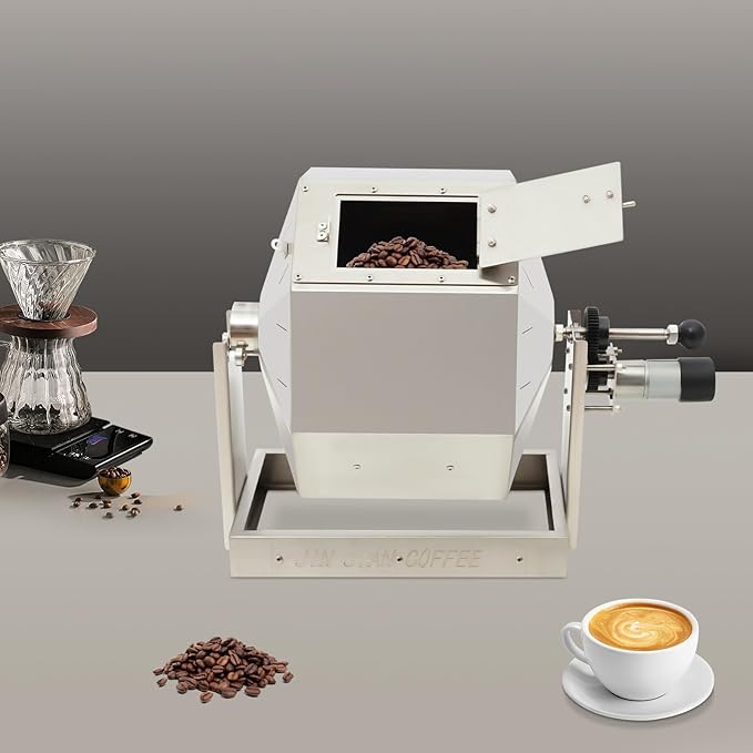Gas Coffee Bean Roaster 14.5L/3.83gal Coffee Bean Baker Peanut Roaster with Speed Controller Gas Burner Drum Type Stainless Steel for Home &amp and Commercial Use