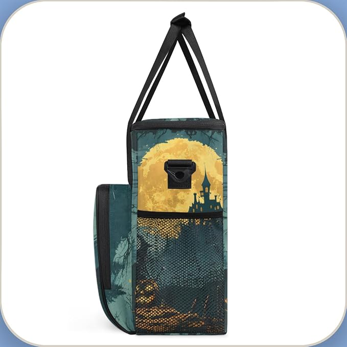 Retro Pumpkin Coffee Maker Carrying Bag Glowing Pumpkin Travel Storage Bag Compatible with K-Mini or K-Mini Plus Single Serve Coffee Brewer Carrying Case with Multiple Pockets &amp Shoulder Strap