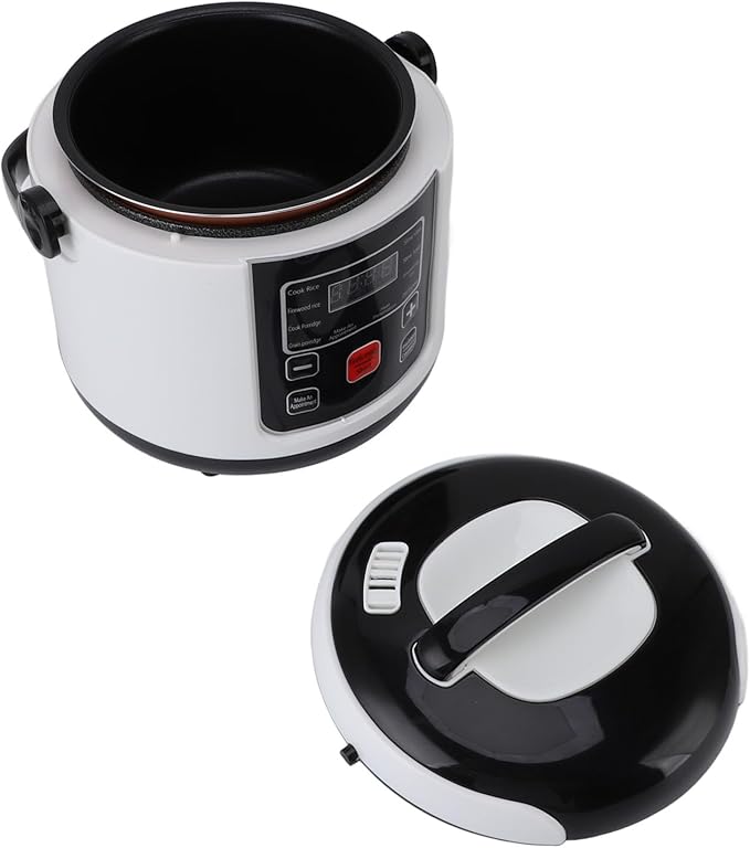 24V Mini Rice Cooker 200W 2L Portable Travel Rice Cooker Inner Pot Steam Basket for Grains Oats Car ABS PP Aluminum Alloy