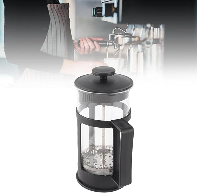 CHICIRIS French Press Coffee Maker 350ml Glass French Press Teapot Stainless Steel Construction for Coffee Lovers Home Office