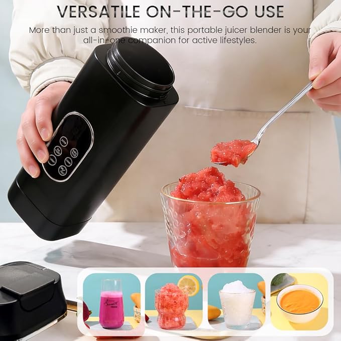 Portable Personal Blender USB Rechargeable with 12 Stainless Steel Blades Mini Blender for Smoothies Travel Gym and Outdoor Adventures