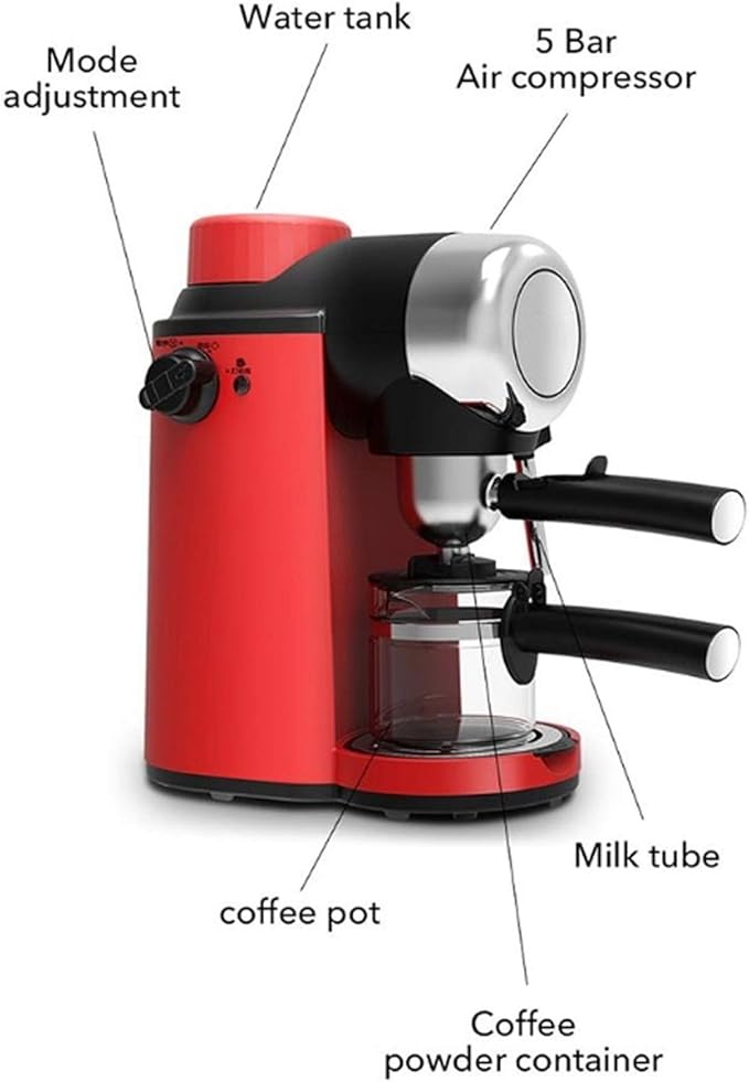 Mini Semi-Automatic Coffee Machine with Milk Frother - Perfect for Espresso and Cappuccino Brewing