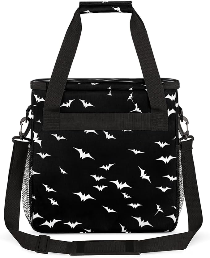 Halloween Bat Coffee Maker Carrying Bag Gothic Bat Travel Storage Bag Compatible with K-Mini or K-Mini Plus Single Serve Coffee Brewer Carrying Case with Multiple Pockets &amp Shoulder Strap