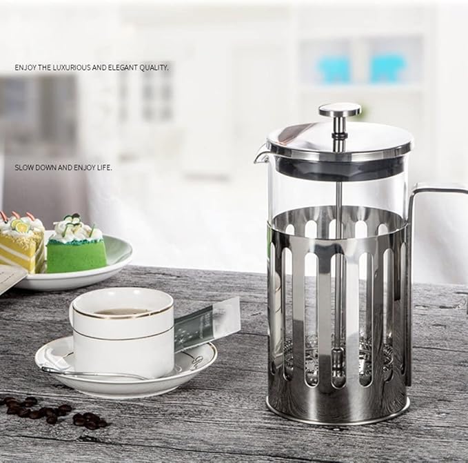 Stainless Steel French Press Coffee Maker Tool Insulated Tea Brewer Pot With Filter Baskets