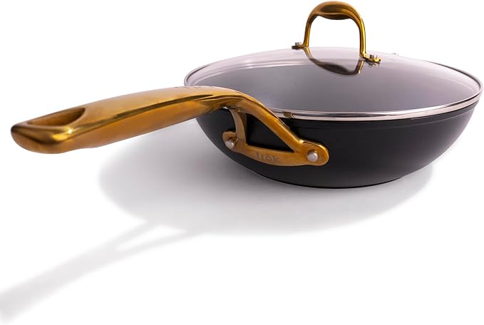 frök All-In-One Non-Stick Fry Pan Meets Wok with Lid 11-Inch Black &amp Gold