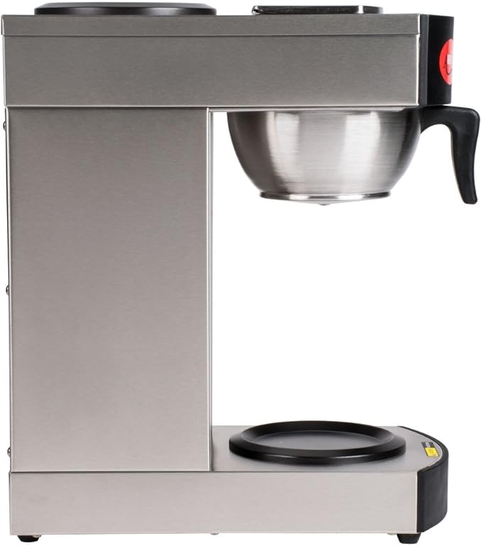 Pourover Commercial Coffee Maker with 2 Warmers- 120V C10 12 Cup By TableTop King