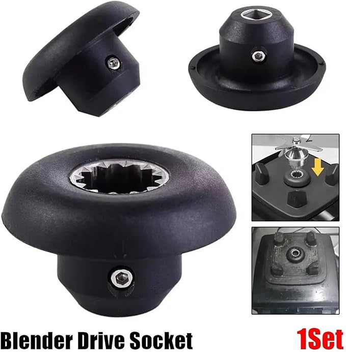 1Set Mushroom Head Connector Blender Drive Socket With Wrench Screw Universal Spare PartsCompatible For Vitamix Black