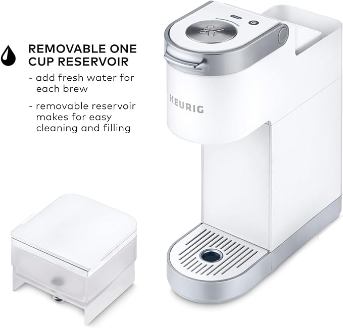 Keurig K-Mini Plus Single Serve K-Cup Pod Coffee Maker with 6 to 12oz Brew Size Stores up to 9 K-Cup Pods Travel Mug Friendly Matte White