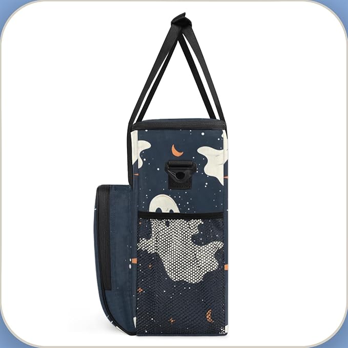 Watercolor Spooky Ghosts Coffee Maker Carrying Bag Travel Storage Bag Compatible with K-Mini or K-Mini Plus Single Serve Coffee Brewer Carrying Case with Multiple Pockets &amp Shoulder Strap