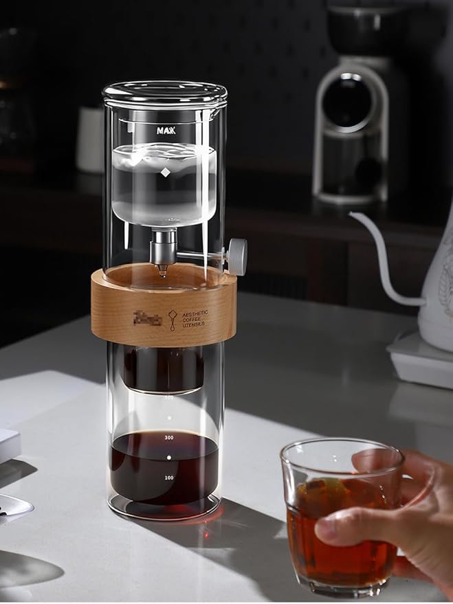 Cold Brew Coffee Maker 15oz Slow Drip Ice Coffee Maker Borosilicate Glass Pour Over Drip Coffee Brewer for Home Coffee Bar Accessories