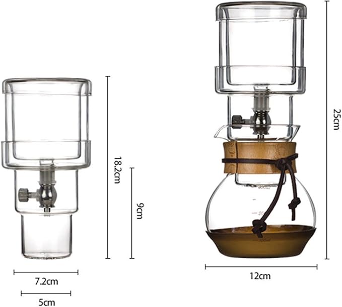 Ice Drip Coffee Pot Coffee Maker Cold Brew Coffee Kettle Filter Glass Percolators Espresso Kitchen Barista Dripper Household Detachable Pour Over 400ML