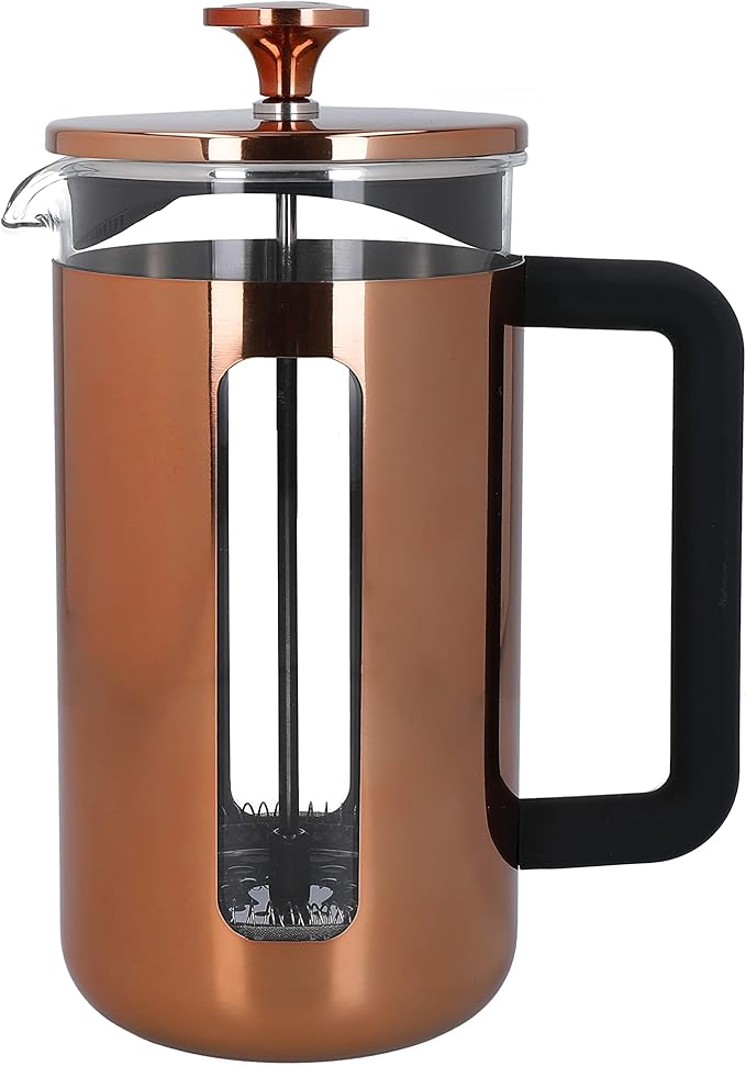 La Cafetière Pisa Stainless Steel Cafetière Eight Cup Copper Gift Boxed