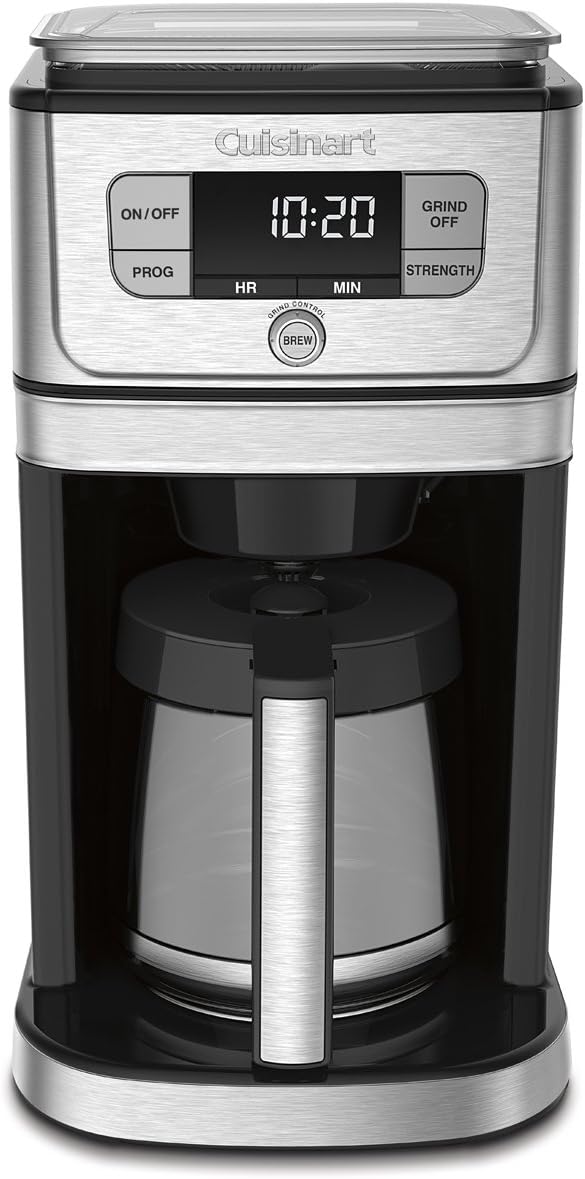 Cuisinart DGB-800C Fully Automatic 12-Cup Burr Grind &amp BrewTM Coffeemaker Black/Silver 1 Count Silver