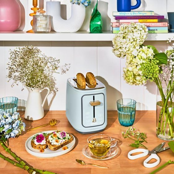 New beautifull 2-Sliice Digital Toaster with Touch-Activated Display Adjustable Browning Control Auto Shut-Off by D'rew Barry'more (Hydrangea Blue)