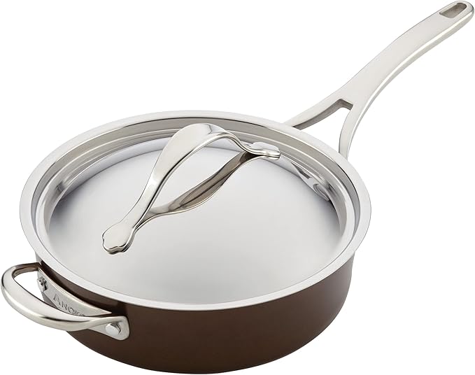Anolon 83852 Nouvelle Copper Hard Anodized Nonstick Cookware Set / Pots and Pans Set - 11 Piece Brown