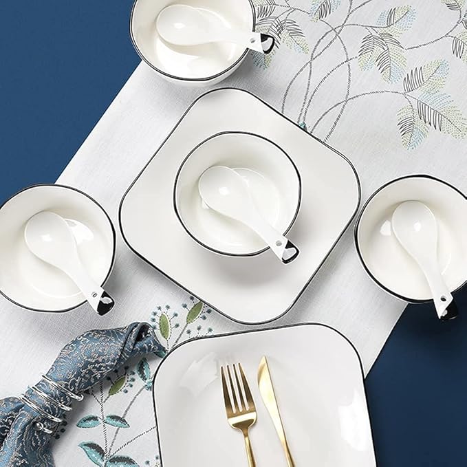 Dinnerware Sets - Luxury Gift Dishes Service Set 29 56 PCS Ceramic Dinnerware Set Bone China Tableware Dishes Plates Ceramic Combination Dinner Service Set56-Piece Set