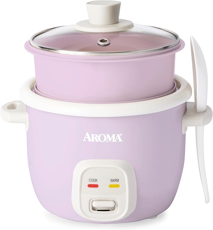 AROMA® CoreCoat Rice Cooker with Pop-Up Food Steaming Basket (4 Cups Cooked 2 Cups Uncooked)