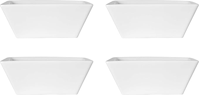 Mikasa Square Delray 16-Piece Bone China Dinnerware Set Service for 4 White