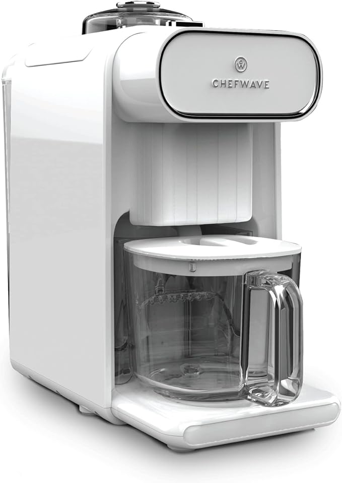 ChefWave Milkmade Non-Dairy Milk Maker Bundle with 2 Pack Resealable Glass Storage Carafes 34oz (3 Items)