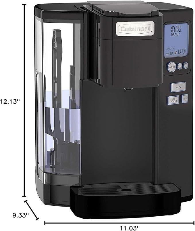 Cuisinart Coffee Maker Single Serve 72-Ounce Reservoir Coffee Machine Programmable Brewing &amp Hot Water Dispenser Stainless Steel Black