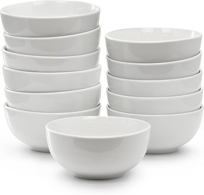 Elama Professional Kitchen 12 Piece Porcelain Dinnerware/Tableware Set (Bowl White)