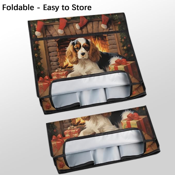 Kitchen Aid Mixer Cover Christmas Hat Dog Stand Mixer Cover Compatible with 6-8 Quarts Stand Mixers Dust Covers with Zipper Pocket Foldable Washable Kitchen Aid Organizer Bag