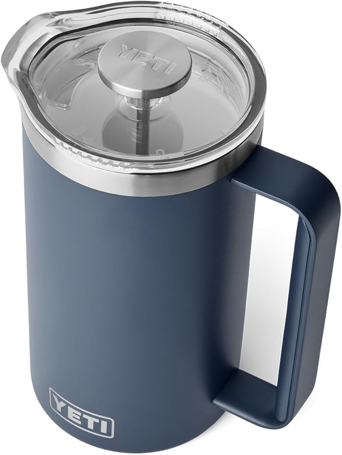 YETI Rambler 34 oz. French Press Coffee Maker with GroundsControl Filter Navy