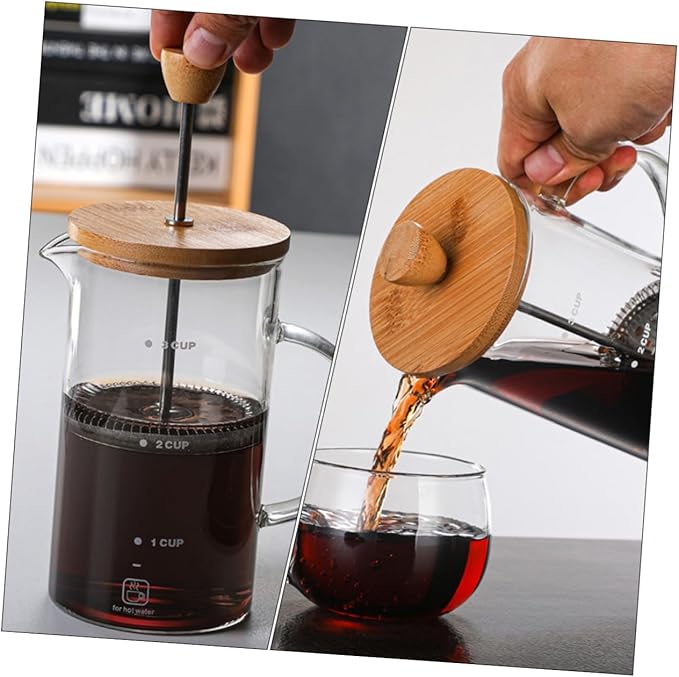High Borosilicate Glass Coffee Press Pot with Lid Practical and Convenient Coffee Maker for Home Office Restaurant Use