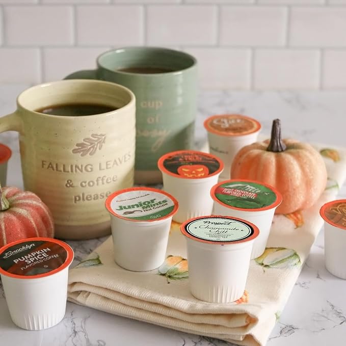 Two Rivers Coffee Single Serve Sampler Pack for Keurig K-Cup Brewers Assorted Fall Flavors(Coffee Cocoa Tea) 40 Count