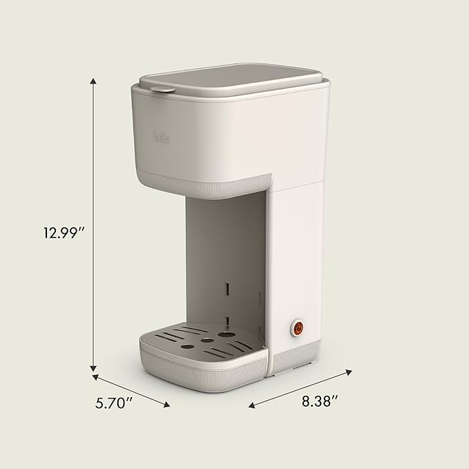 BELLA Single Serve Coffee Maker K Cup &amp Coffee Ground Compatible with Removable Adjustable Drip Tray Auto Shutoff &amp Reusable Dishwasher Safe Accessories Brews 6oz to 14oz 1000 Watt Oatmi